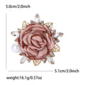 Alloy Rhinestone Fabric Flower Brooch For Suits And Dresses view 4