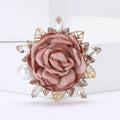 Alloy Rhinestone Fabric Flower Brooch For Suits And Dresses view 2