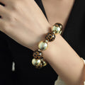 European Vintage Leopard Print Beaded Sweater Chain Bracelet Autumn Winter Punk Statement Jewelry view 4