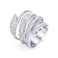 Exaggerated Multi Layer Line Design Ring, Luxury Statement Finger Ring With High-End Fashion Style view 2