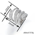 Exaggerated Multi Layer Line Design Ring, Luxury Statement Finger Ring With High-End Fashion Style view 4