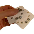 Gold Plated Copper Round Zircon Stud Earrings With Silver Posts For Women Light Luxury Jewelry view 5