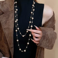 French Chic Faux Pearl Sweater Necklace For Women, Round Geometric Light Luxury Accessory view 1