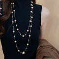 French Chic Faux Pearl Sweater Necklace For Women, Round Geometric Light Luxury Accessory view 3