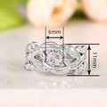 Textured Geometric Zircon Ring For Women, Elegant Light Luxury European Style Finger Jewelry view 4