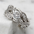 Textured Geometric Zircon Ring For Women, Elegant Light Luxury European Style Finger Jewelry view 1