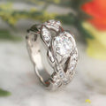Textured Geometric Zircon Ring For Women, Elegant Light Luxury European Style Finger Jewelry view 2