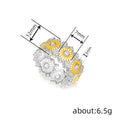 European American Floral Geometric Women's Ring, Two Tone Pastoral Elegant Jewelry view 4