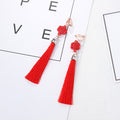 Eighteen Red Chinese Knot and Tassel Festive Earrings view 7