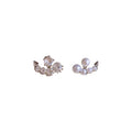 Light Luxury Asymmetric Horn Stud Earrings With Faux Pearl And Sparkling Rhinestone Accents view 5