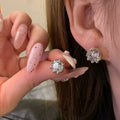Light Luxury Asymmetric Horn Stud Earrings With Faux Pearl And Sparkling Rhinestone Accents view 4
