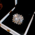 Sparkling Rhinestone Flower Ring For Women view 2