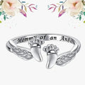 Mother Angel Engraved Ring For Women Baby Footprint Sweet Warm Elegant Fashion Jewelry view 1