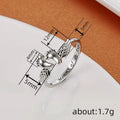 Mother Angel Engraved Ring For Women Baby Footprint Sweet Warm Elegant Fashion Jewelry view 4