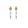 Luxury Alloy Snake Shape Full Rhinestone Red Zircon Dangle Drop Earrings For Women Elegant Earrings view 5