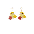 Luxury Cute Snake Zodiac New Year Blessing Alloy Enamel Red Gold Lucky Charm Drop Dangle Earrings view 5