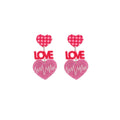 Korean Heart LOVE Glitter Acrylic Drop Earrings Romantic Light Luxury Sweet Girl Fashion Jewelry view 5