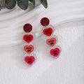Korean Heart LOVE Glitter Acrylic Drop Earrings Romantic Light Luxury Sweet Girl Fashion Jewelry view 3