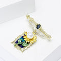 Alloy Enamel Sunflower Painting Brooch For Women's Fashion Apparel view 2