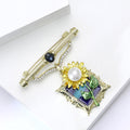 Alloy Enamel Sunflower Painting Brooch For Women's Fashion Apparel view 3