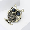 Alloy Rhinestone Big Eye Owl Brooch Pin For Women's Clothing view 3