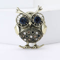 Alloy Rhinestone Big Eye Owl Brooch Pin For Women's Clothing view 2