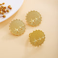 European American Flower Ring Shaped Earrings Light Luxury Metal Minimalist Fashion Ear Jewelry view 3