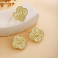 European American Flower Ring Shaped Earrings Light Luxury Metal Minimalist Fashion Ear Jewelry view 4