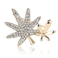Rhinestone Alloy Double Maple Leaf Brooch Pin For Women's Apparel view 5