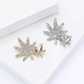 Rhinestone Alloy Double Maple Leaf Brooch Pin For Women's Apparel view 1