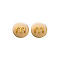 Alloy Round Letter Stud Earrings For Women Minimalist Modern Light Luxury Fashion Jewelry view 5