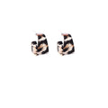 Vintage Leopard Print Acrylic Square Hoop Studs With Silver Pins, Light Luxury Fashion Earrings view 5