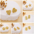 Luxury Gold Alloy Irregular Heart Star Geometric Textured Metal Stud Earrings view 1