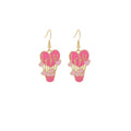 Sweet Pink Enamel Heart Rainbow Love Puzzle Hot Air Balloon Alloy Drop Hook Earrings view 5