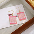 Sweet Pink Enamel Heart Rainbow Love Puzzle Hot Air Balloon Alloy Drop Hook Earrings view 3