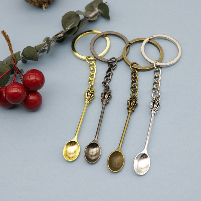 Zinc Alloy Minimalist Spoon Keychain Bag Charm Gift