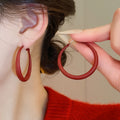 Minimalist Metal C-Shaped Hoop Earrings For Women, Geometric Round Light Luxury Ear Jewelry view 4