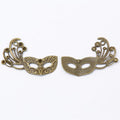 Filigree Masquerade Mask Metal Charms in Two Antique Finishes view 5