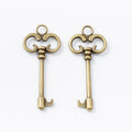 Floral Bow Skeleton Key Charms In Two Finishes For Jewelry Making view 6