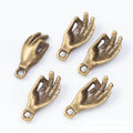 Sculpted Hand Gesture Metal Charm Pendant Jewelry Making Component view 7