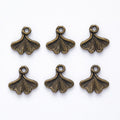 Fan-Shaped Ginkgo Leaf Charms in Bronze and Antique Silver view 5