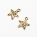 Engraved Message Star Metal Charm for Jewelry Making in 5 Visible Finishes view 7