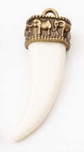 Cream Tusk Shape Pendants in 2 Metal Finish Options view 3