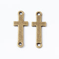 Cross Connector Plain Two-Hole Metal Jewelry Link in Four Finishes view 7