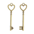 Long Heart Bow Key Metal Charm for Jewelry Making in Antique Bronze and Antique Silver view 5