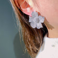 Cross Border Camellia Flower Stud Earrings For Women, Elegant Sweet Fashion Jewelry view 2