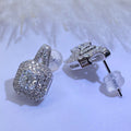 Classic Bridal Geometric Stud Earrings With Full Rhinestone Inlay, Fashion Daily Jewelry For Women view 3