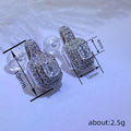 Classic Bridal Geometric Stud Earrings With Full Rhinestone Inlay, Fashion Daily Jewelry For Women view 4