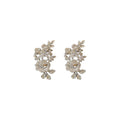 Light Luxury Alloy Rhinestone Flower Leaf Clip-on Earrings For Non-Pierced Ears view 5