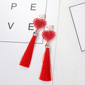 Eighteen Red Chinese Knot and Tassel Festive Earrings view 9